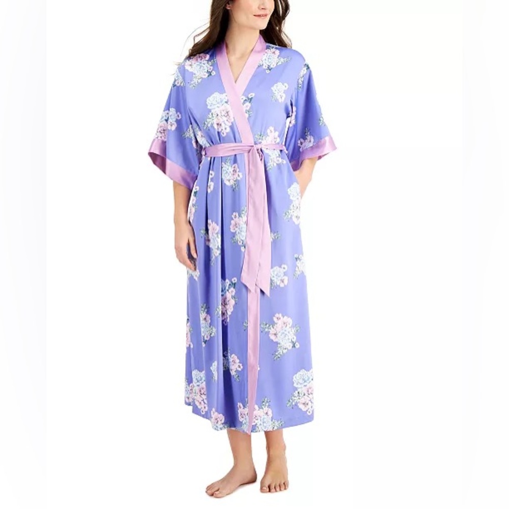 NWT S INC Concepts Intimate Matching Set Nightgown Robe Slip Floral Lingerie